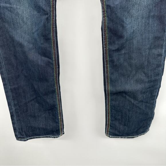 Pepe Jeans Dark Wash Rose Rhinestone Embellished Pockets Bootcut Jeans Size 31 - Picture 4 of 12